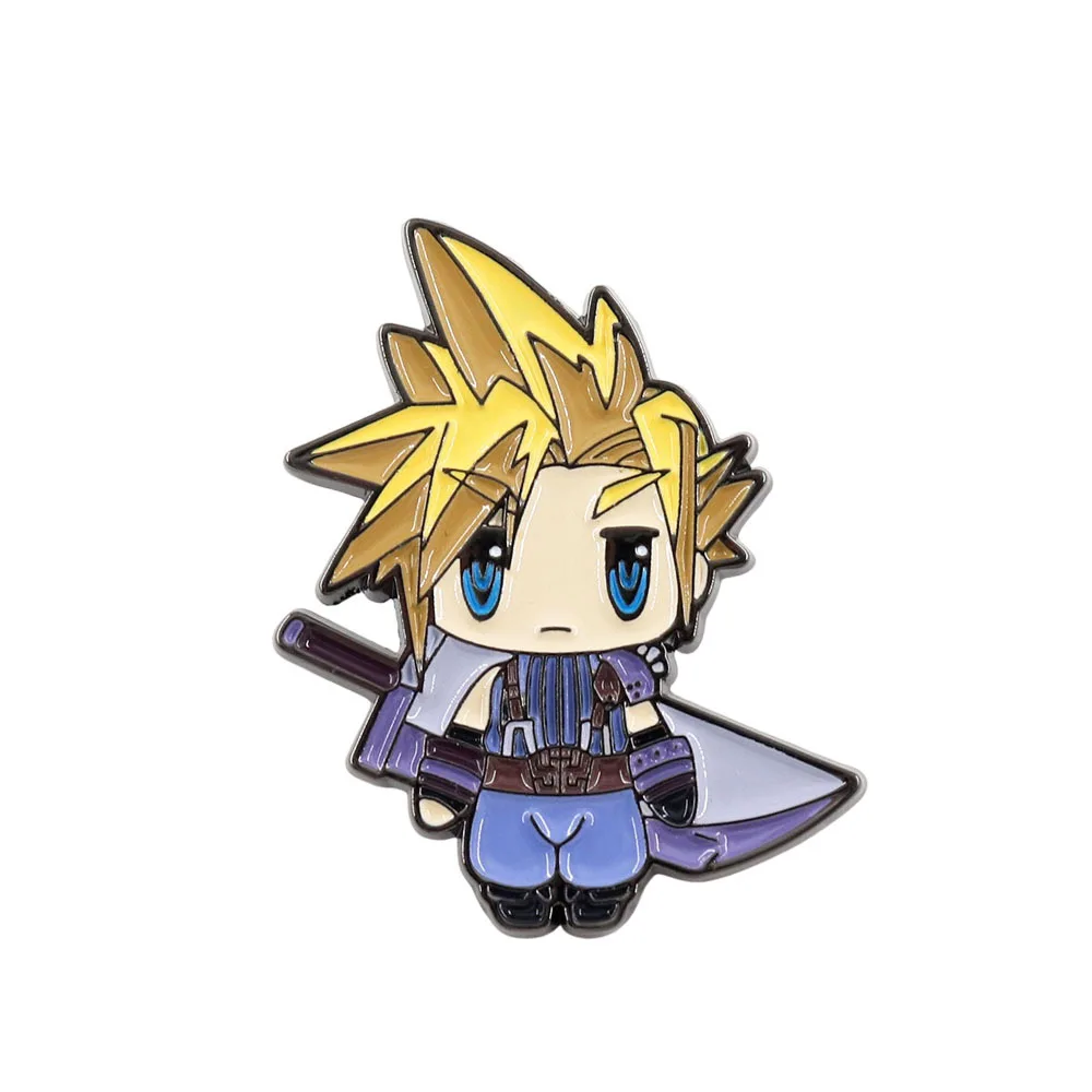 Cloud The Strife Brooch Classic Game Role Periphery Same Cute Cartoon Enamel Pin Backpack Hat Lapel Badge Gift for Gamers