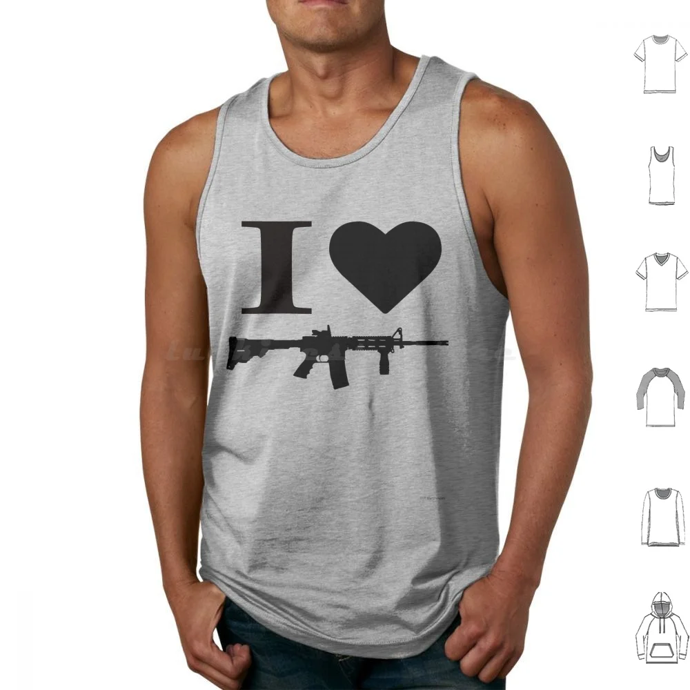 "I Heart Guns" Pro Guns Regatas Colete Sem Mangas Homens Mulheres Meninas Meninos Família Amigos Irmã Irmão Tio Tia Vovô