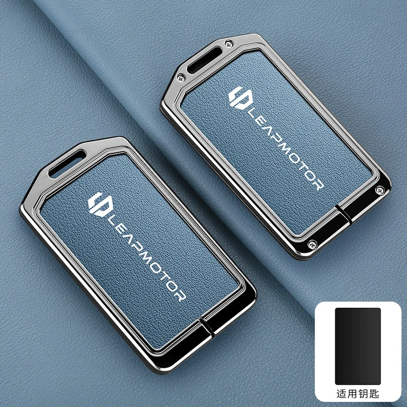Auto Zink-legierung Leder NFC Karte Fernbedienung Schlüssel Abdeckung Fall Für Leapmotor C10 C11 C16 Schutz Halter Shell Auto Schlüsselbund Zubehör