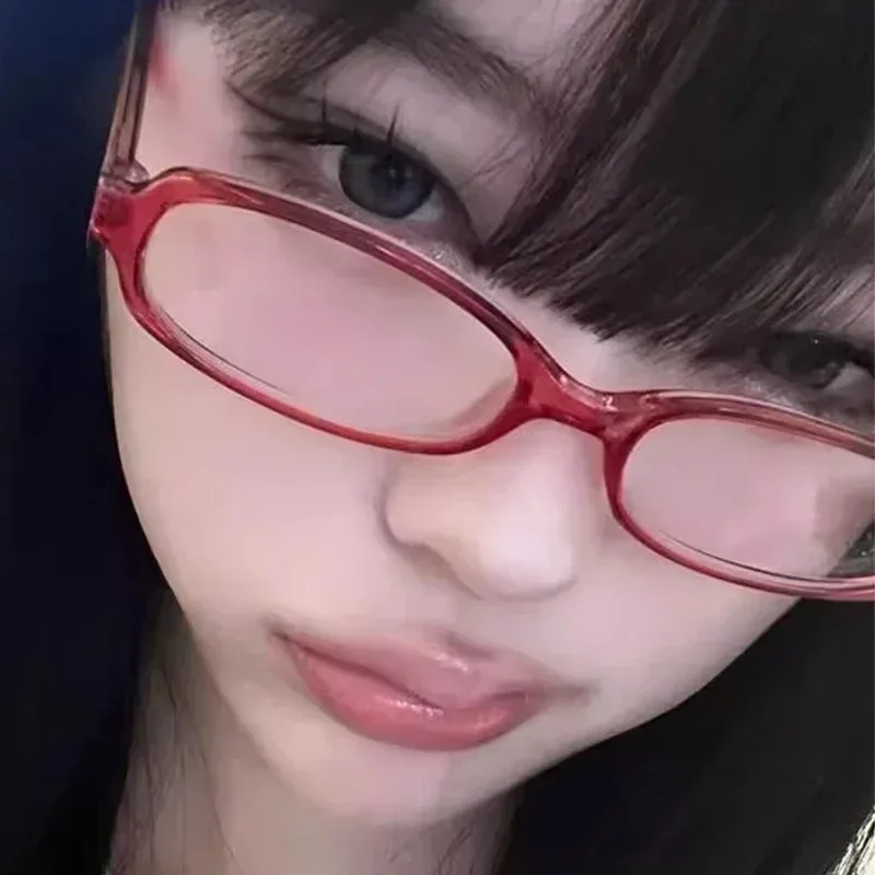Y2K Women Retro Oval-Square Small Frame Glasses Anti Blue Light Computer Glasses Vintage Eyeglasses Goggles Sweet Frame Decor image 5