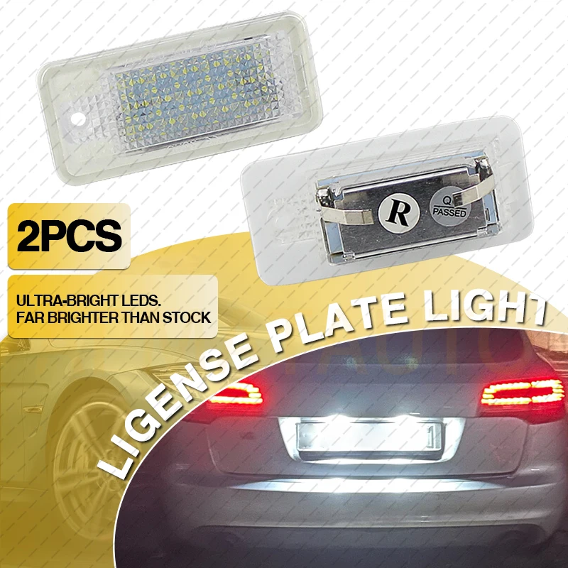 

2pcs Error Free LED License Plate Number Plate Lights For Audi A3 A4 S4 RS4 B6 B7 A6 RS6 S6 C6 S5 Q7 A8 S8 Avant Car Accessories