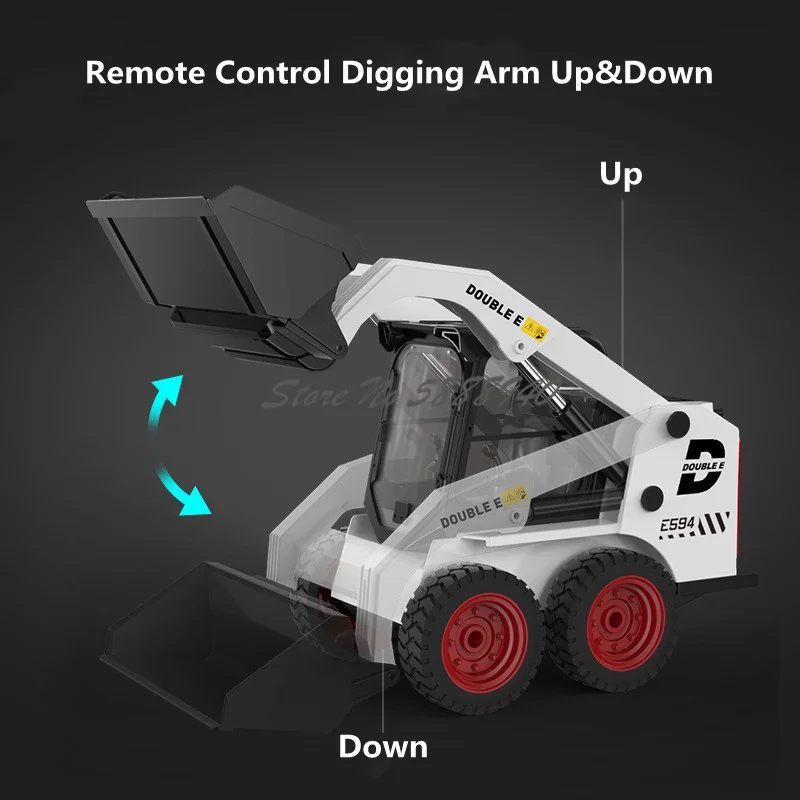 1:14 360 °   Obrotowa elektryczna ładowarka RC spychacz ciężarówka 2.4G 4WD ramię łyżki w górę w dół regulacja prędkości zdalnie sterowana ciężarówka inżynieryjna