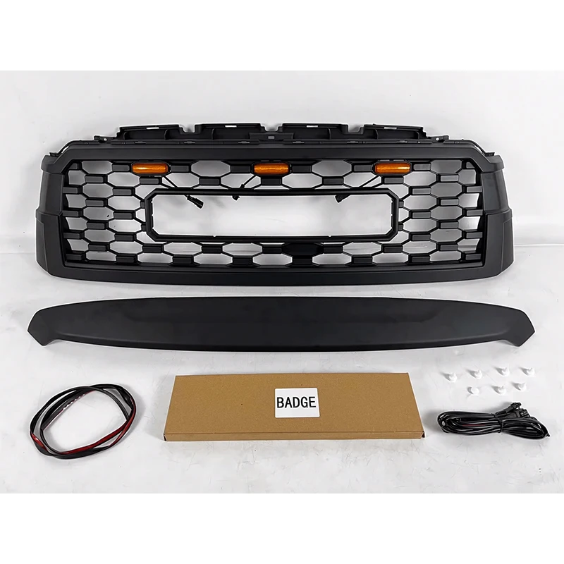 LED Front Grills Bumper Mesh Cover For Toyota Sequoia 2008 2013 2015 2018 2019 2021 Modified Car Grille Mask Radiator TRD Style