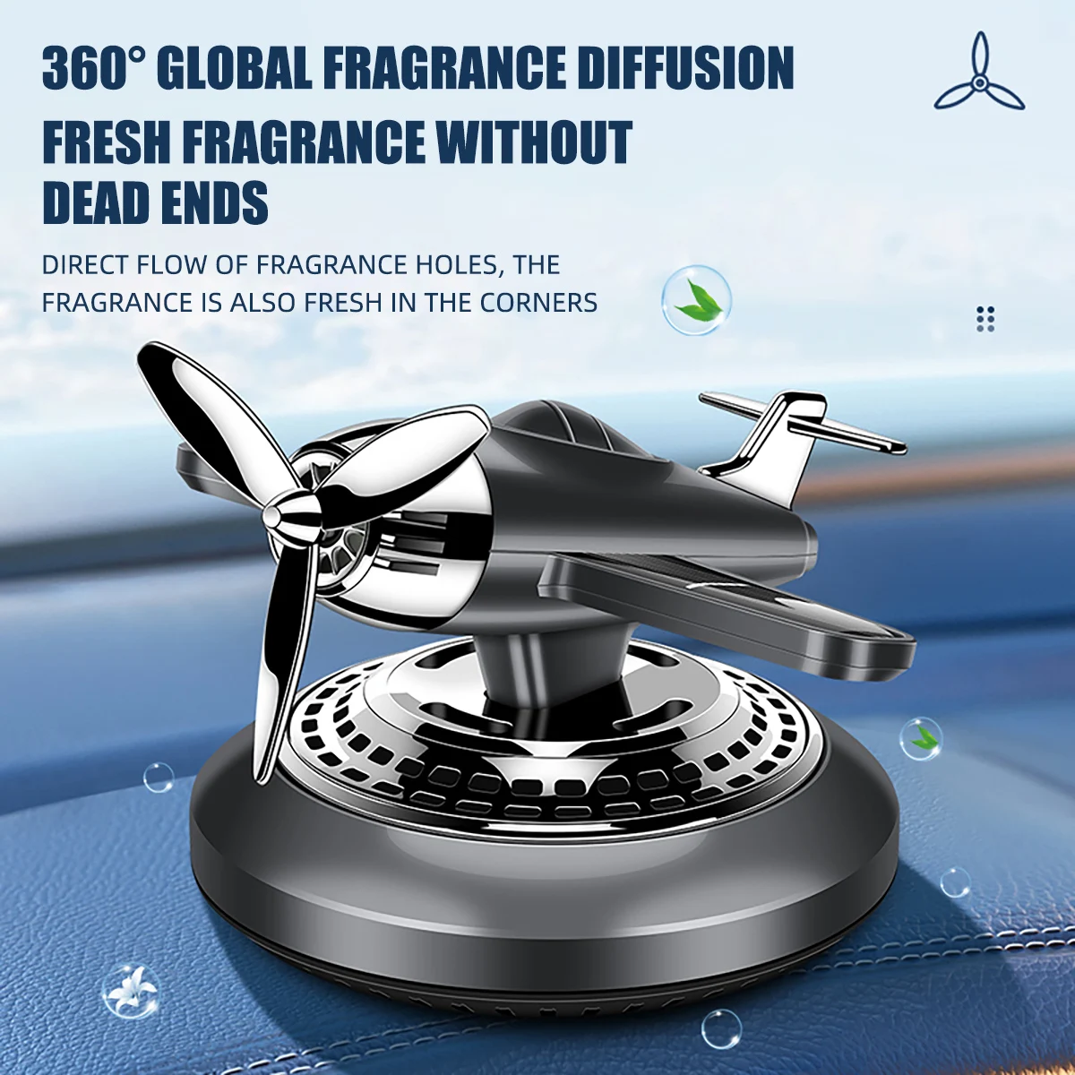 Solar Rotating Car Perfume Diffuser Fighter Car freshensers Car Interior Decoration Accessories