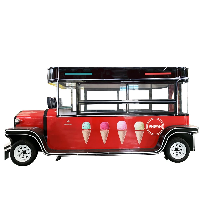OEM Vintage Style Mobiele Snack Diner Elektrische Mini Fast Food Winkelwagen Mobiele Food Truck