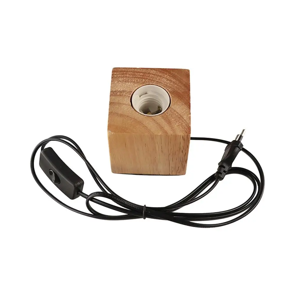 Polygon Bedroom Home Decor Living Room Night Light Bohemian Wood Lamp Holder Lamp Base Bulb Holder Lamp Stand Base