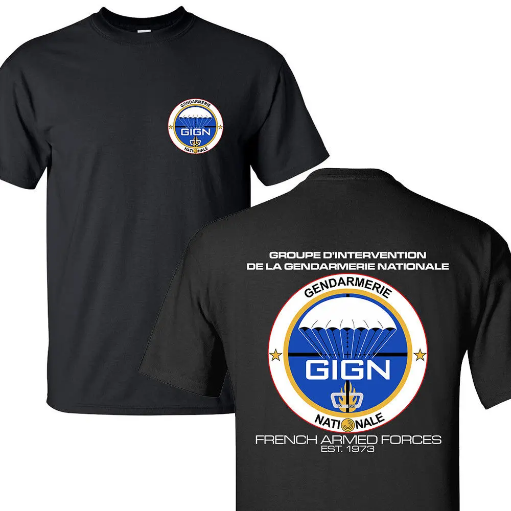Contre terrorisme français GIGN unité d'élite Forces spéciales T-Shirt 100% coton col rond manches courtes décontracté hommes T-shirt taille S-3XL