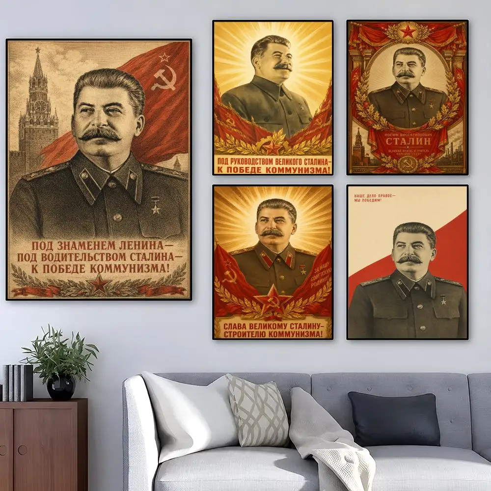 History J-Joseph S-Stalin Soviet Poster Pop Wall Art PP Decorative Water-Resistant Print Apartment Dorm Office Room Decor Gift