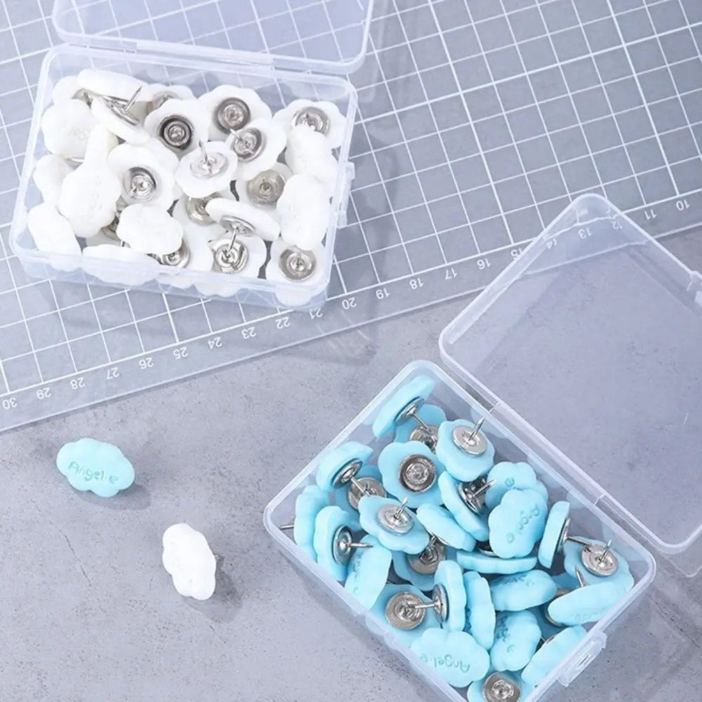 30Pcs Creative Cloud Shape Push Pins 3D Reusable Thumb Tacks Multifunctional Cute Decorative Studs Office School Supplies