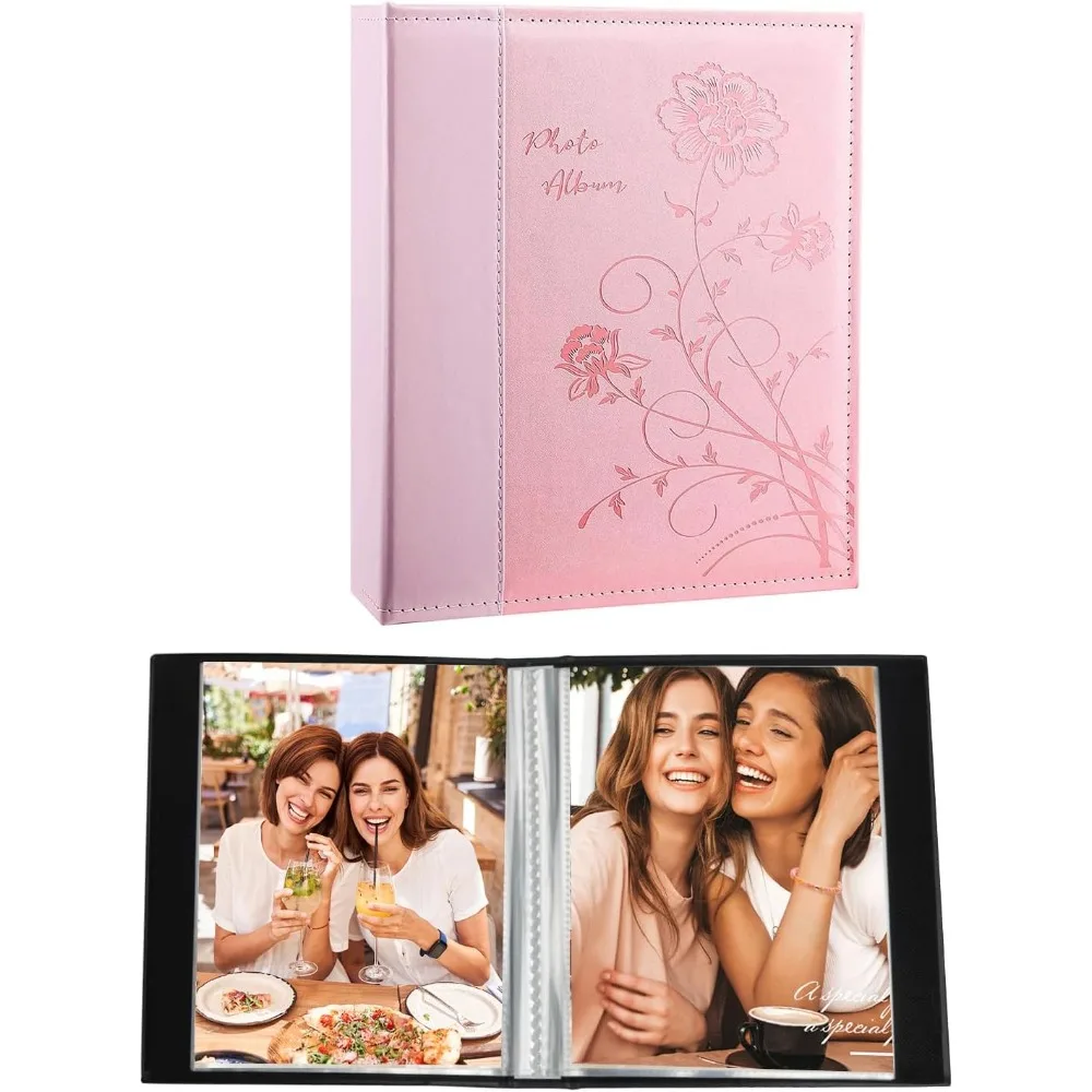 

Small Photo Album 4x6 2 Pack, Each Pack with 26 Clear Pages Holds 52 Vertical Photos for 4x6 Picturs, Artwork or Postcard