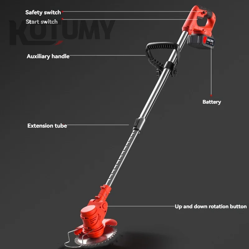 Multifunctional Electric Lawn Mower Lithium Battery Small Household Handheld Garden Fence Weeding Machine Charging Hoe Trimmer