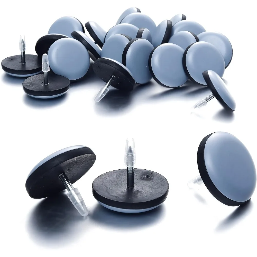 Deslizadores para muebles con clavos de 1 " (paquete de 24): deslizadores para sillas Furnigear de alta resistencia de PTFE (teflón), deslizadores para mudanzas de muebles de madera