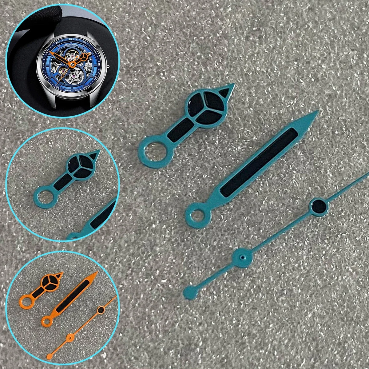 NH35 Hands Blue Green Orange Red Black Watch Hands for NH35/NH36/4R/7S Mechanical Movement Watches Pointers NO Luminous