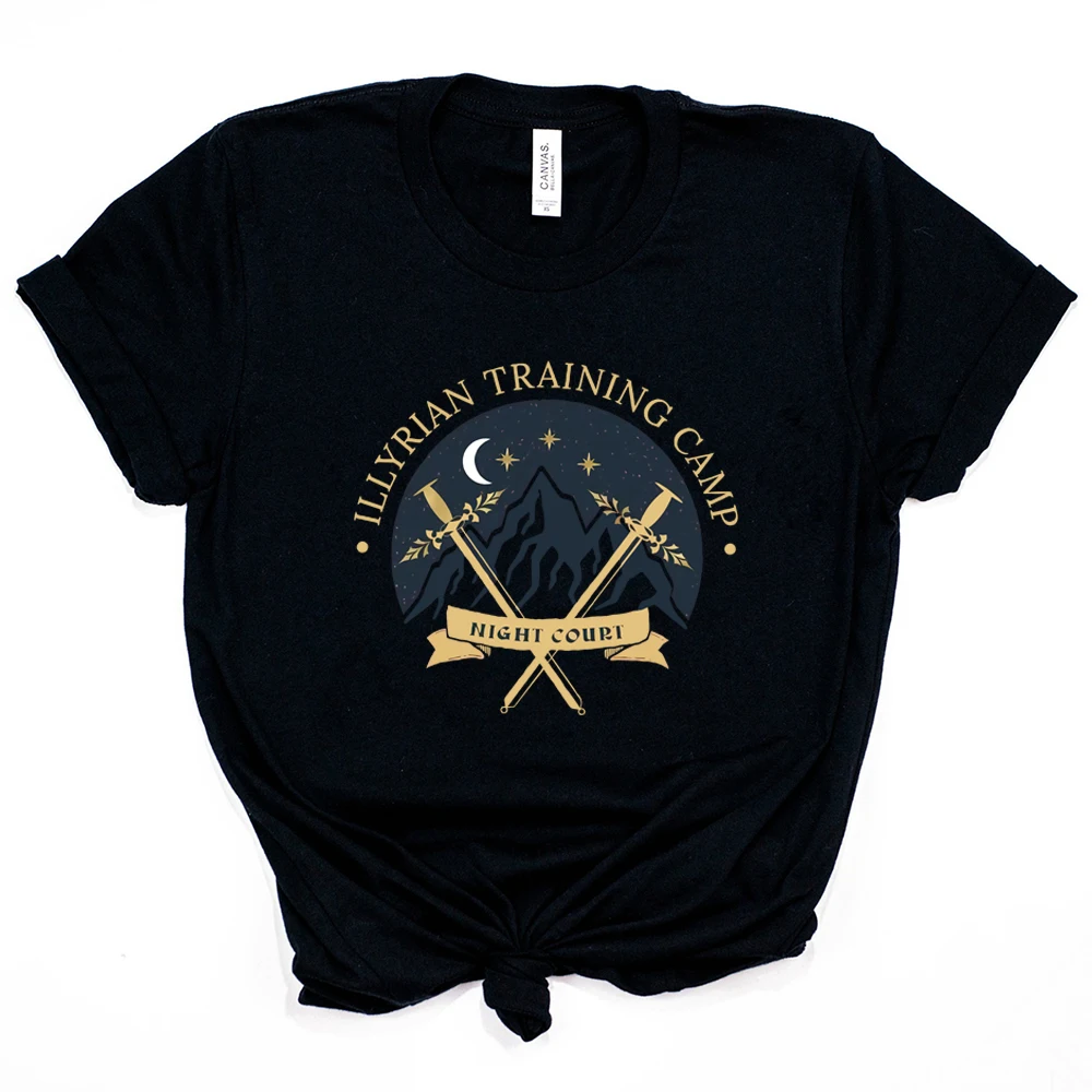 Illyrian trainings lager t-shirt sarah j mass acotar hemd nacht gericht illyrian velaris tee buch liebhaber hemden smj buchish geschenk top