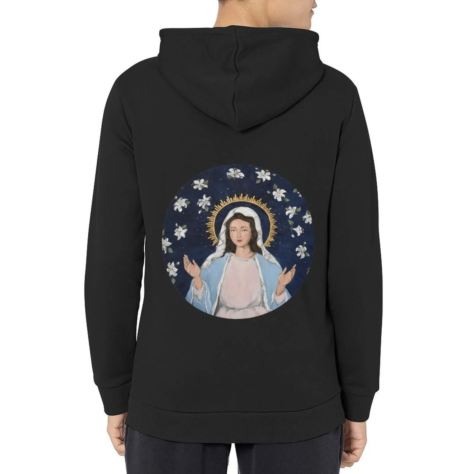 

Blessed Virgin Mary Hoodie men clothing blouse mens designer clothes pullover hoodies