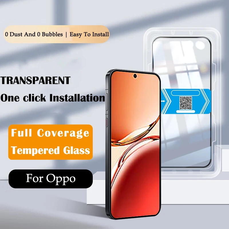 

20D One-click Installation HD Glass For Oppo Reno12F 11F 8T 8 7 Lite Screen Protector for K12 Plus K12X K11 K11X F25 23 21 Pro