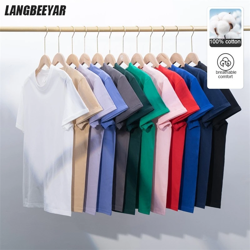 

Top Grade 100% Mecerized Cotton New Summer Brand Tops Plain Round Neck t Shirt For Men Short Sleeve Casual Fashion Men Clothing