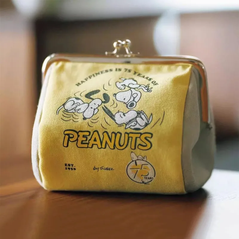 Snoopy Draagbare Portemonnee Japanse Stijl Mini Cash Portemonnee Lichtgewicht Canvas Hoofdtelefoon Tas Vrouwen Sleutelzakje Reiskaarthouder