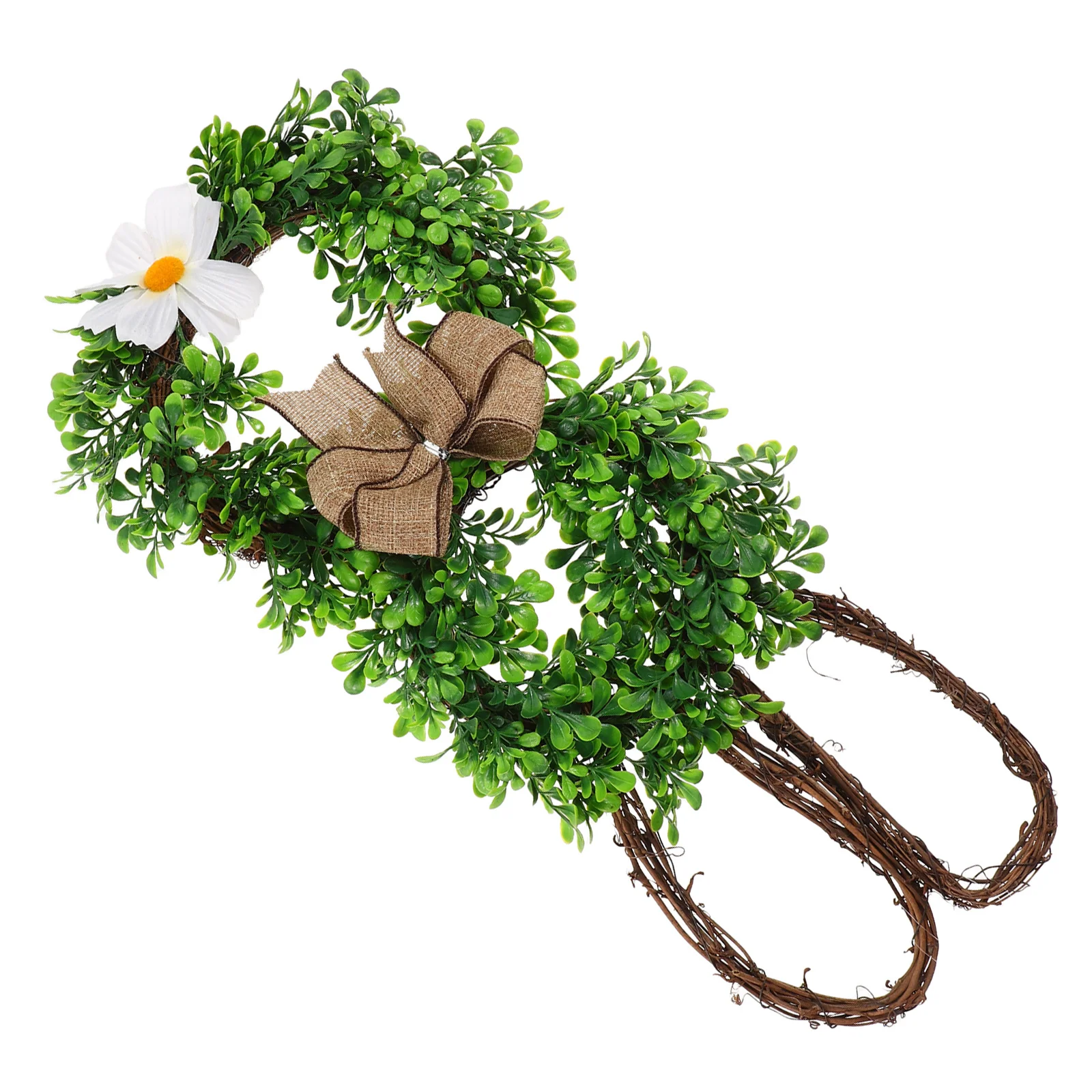 

Artificial Easter Bunny Wreath Realistic Greenery Spring Front Door Decoration Easter Party Door Hanging Festive Bunny Wreath