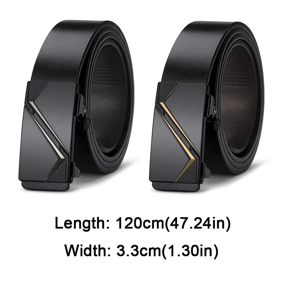 Ремень мужской из натуральной кожи с автоматической пряжкой, винтажный пояс с геометрическим узором, модный брендовый Роскошный дизайнерский
