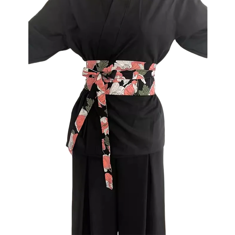 Japanese Style Kimono Waistband Ancient  Obi Belt Traditional Hanfu Dress Decor Belt Yukata Bathrobe Girdle Decor Accessories