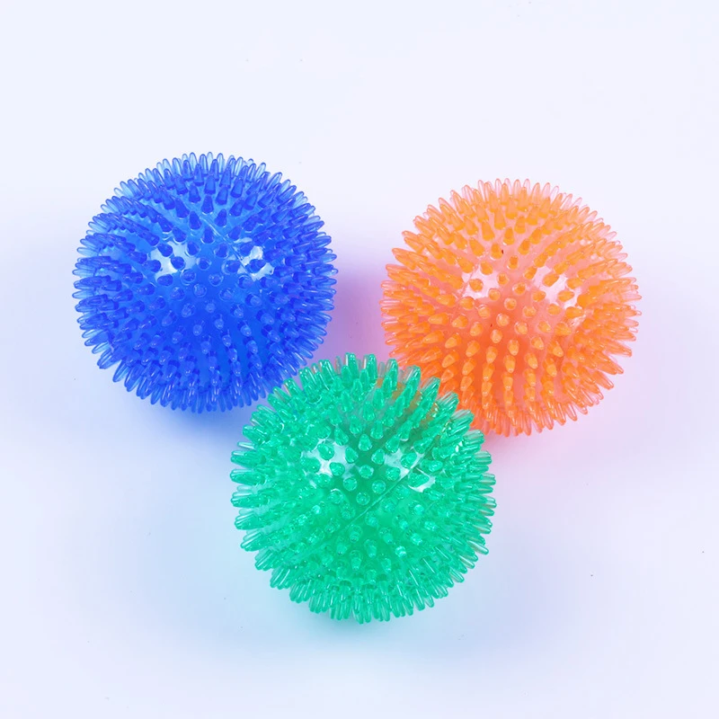 Pet Dog Toys Cat Puppy Sounding Toy Polka Squeaky Tooth Cleaning Ball TPR Training Pet Teeth Chewing Toy Thorn Balls Accessories