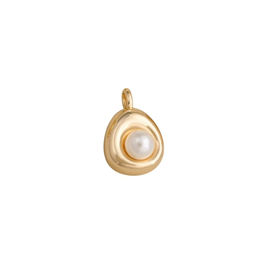

1pcs 14K Gold-plated Necklace Pendant, Pearl Holder, Gold Bean and Pea Empty Holder, Diy Pearl Collarbone Chain Accessory