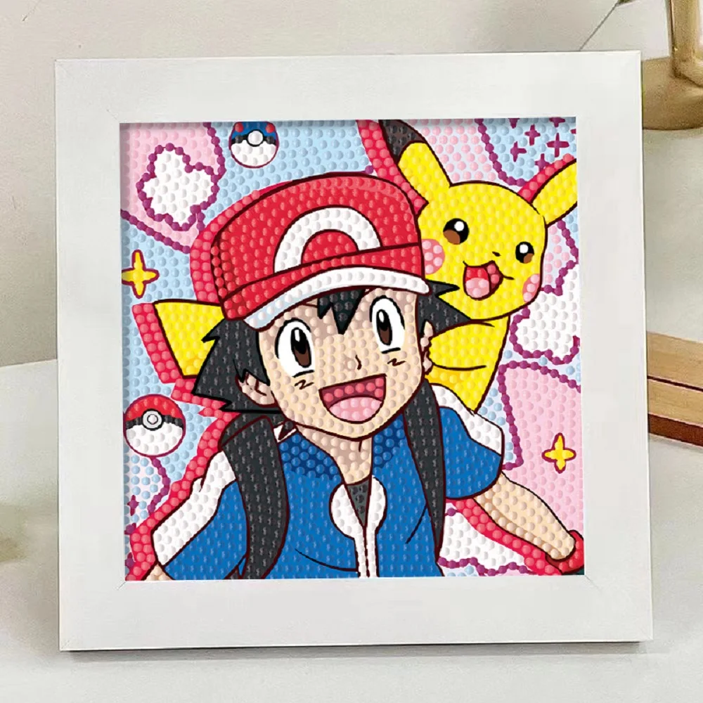 15x15 Diamond Painting Pikachu Semi-Finished Product Unframed Children's Version for Kids Art Craft Project DIY