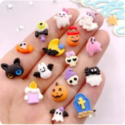 10pcs Resin Mini Colorful Painted Cartoon Ghosts Bat Spider Bat Charms Figurines Flat back Nail Art DIY Halloween Nail Art Decor