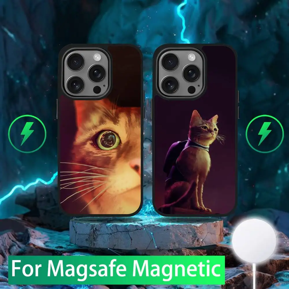 

Game Stray Cat Phone Case For iPhone 16,15,14,13,12,11,Pro,Max,Plus,Mini,SE New Magsafe Magnetic Wireless Charging