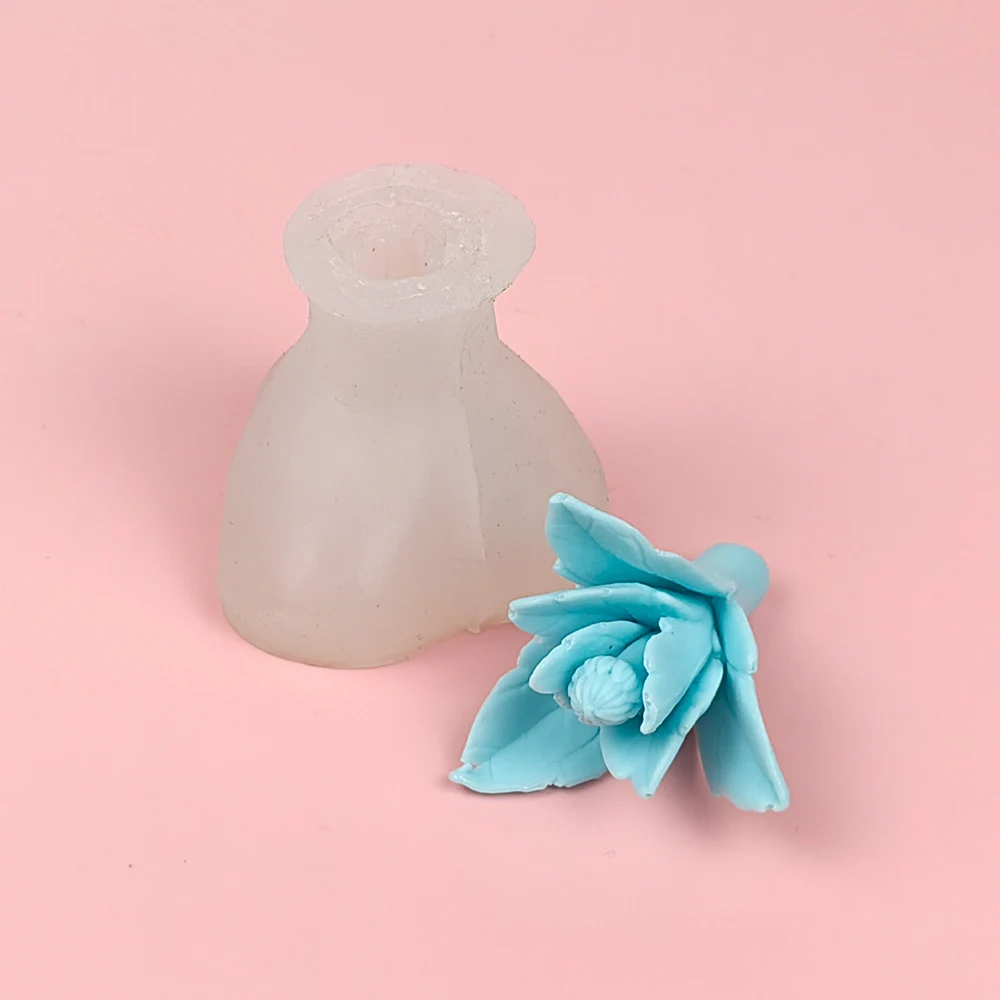 PRZY-Silicone Bud Molds, 3D Leaf, Flower Moulds, Soap, Valentine\'s Day, Candle Mold, Clay Resin Decor, Wedding, Birthday, HC0438