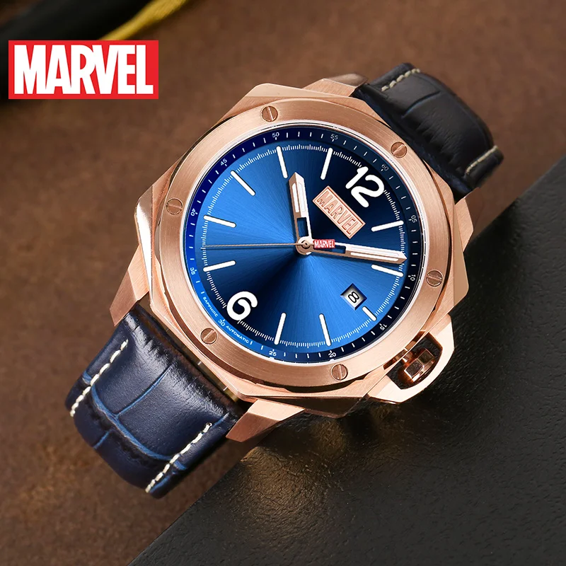 Marvel For Mens Watches Avengers Automatic Steel Wristwatch Mechanical Sapphire Crystal Date Luminous Hand New Relogio Masculino