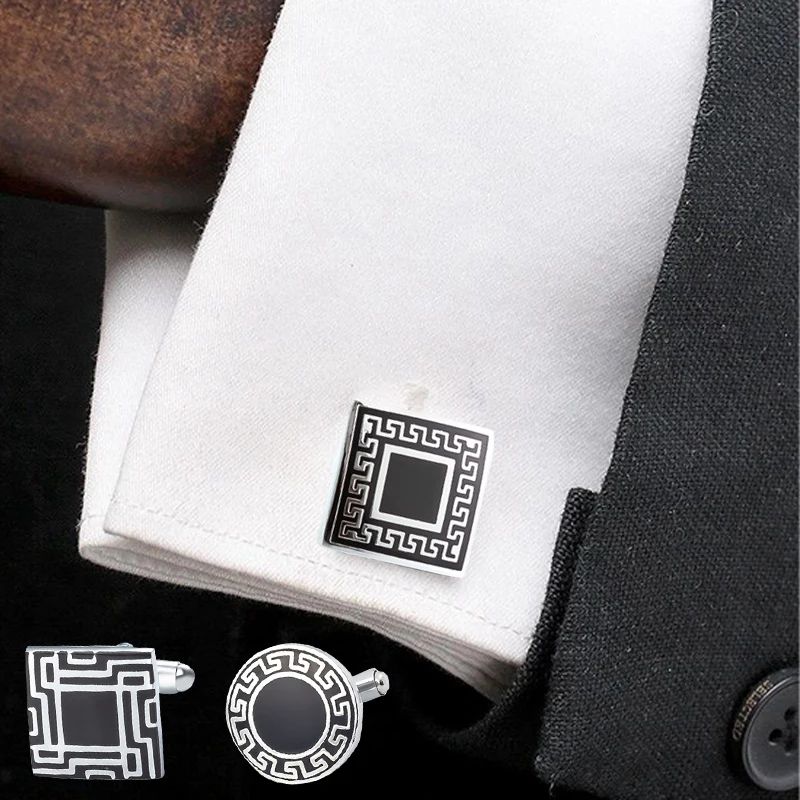 Black Retro Cuff Links Mens, Cufflinks For Men, French Shirts Cufflinks