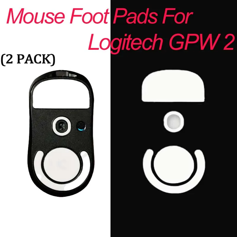2er-Pack Maus-Skatesfüße für Logitech G PRO X Wireless GPW, weiß, abgerundete Kanten