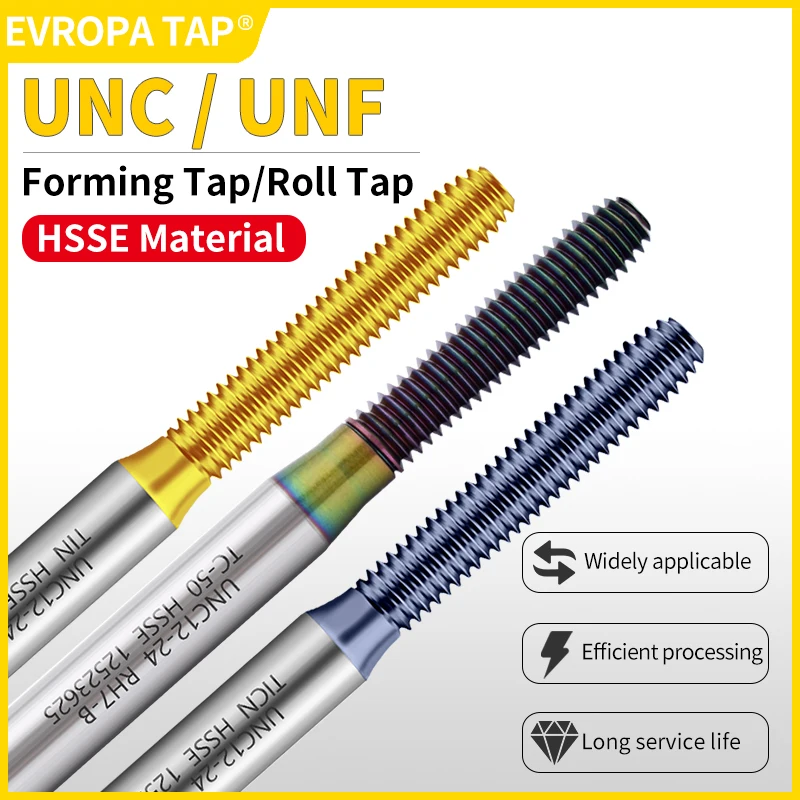 EVROPA TAP HSSE-M42  American JIS Standard  Roll Forming Tap UNF/UNS 00-90 0-90~5/8-18 Machine Screw Thread Taps