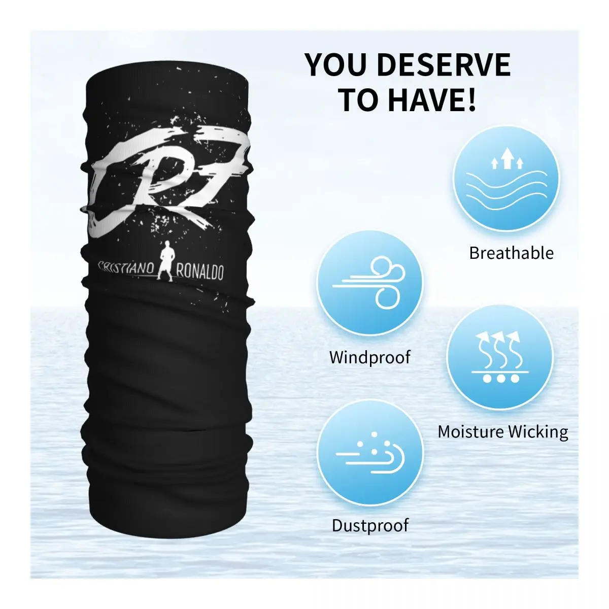 CR7 Football Legend Cristiano Ronaldo Bandana Neck Cover Balaclavas Wrap Scarf Cycling Riding for Men Women Adult Windproof