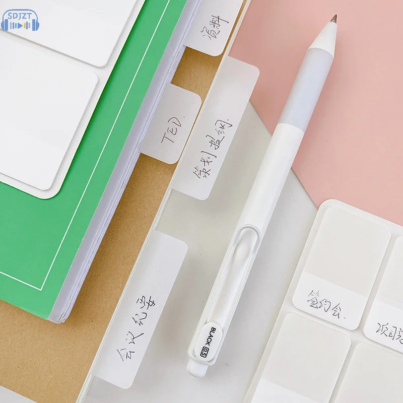 40/80/160 Pages Frosted Simple Pure White Index Stickers Transparent Label Stickers DIY Sticky Notes Office School Supplies