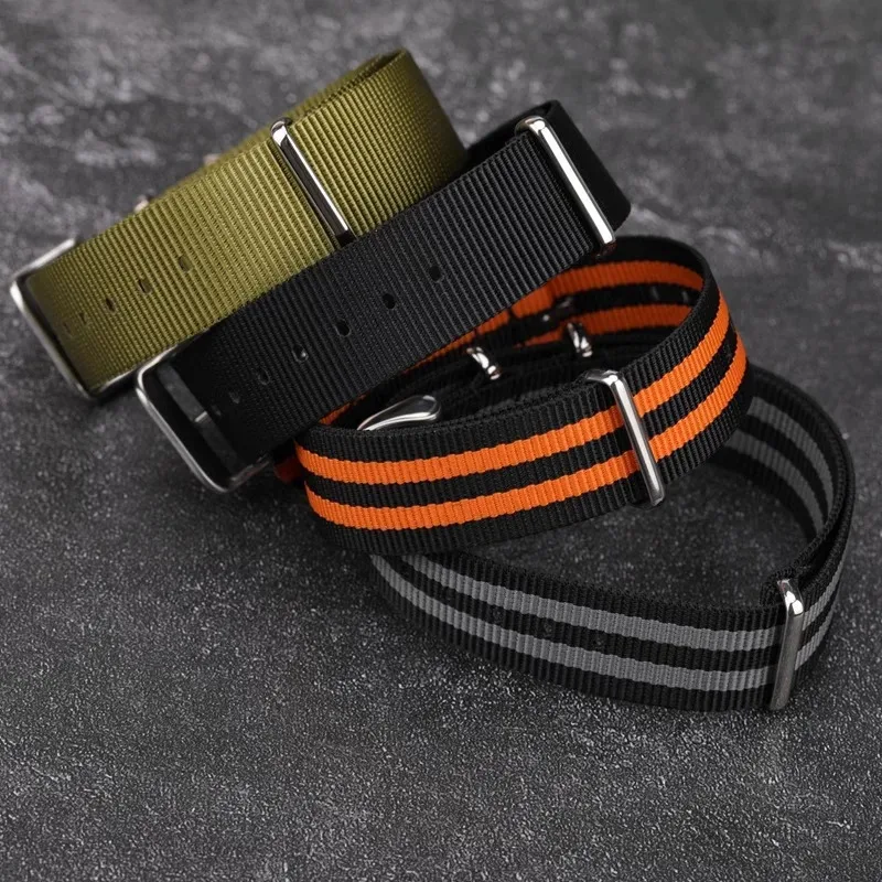 حزام ساعة قماشي عالمي 18 20 مم 22 مم حزام نايلون لساعة SEIKO Tissot Swatch Casio Omega حزام ساعة أنيق