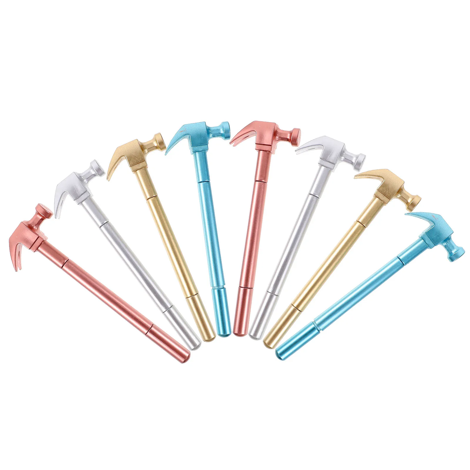 

8pcs Cartoon Ink Pens Cute Construction Writing Tools for Kids Students Office Use Red Silver Gold Blue