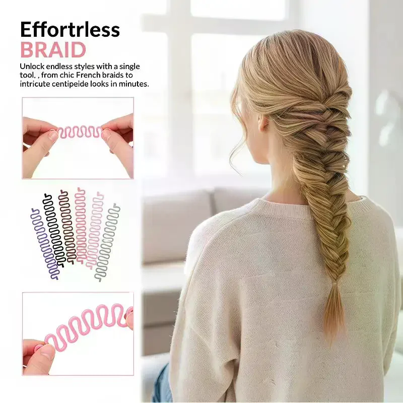 Magic Hairstyle Design Accessory Fish Bone Braid Tool DIY Braiding Braider For Elegant Ponytails Ideal Beauty Enthusiasts