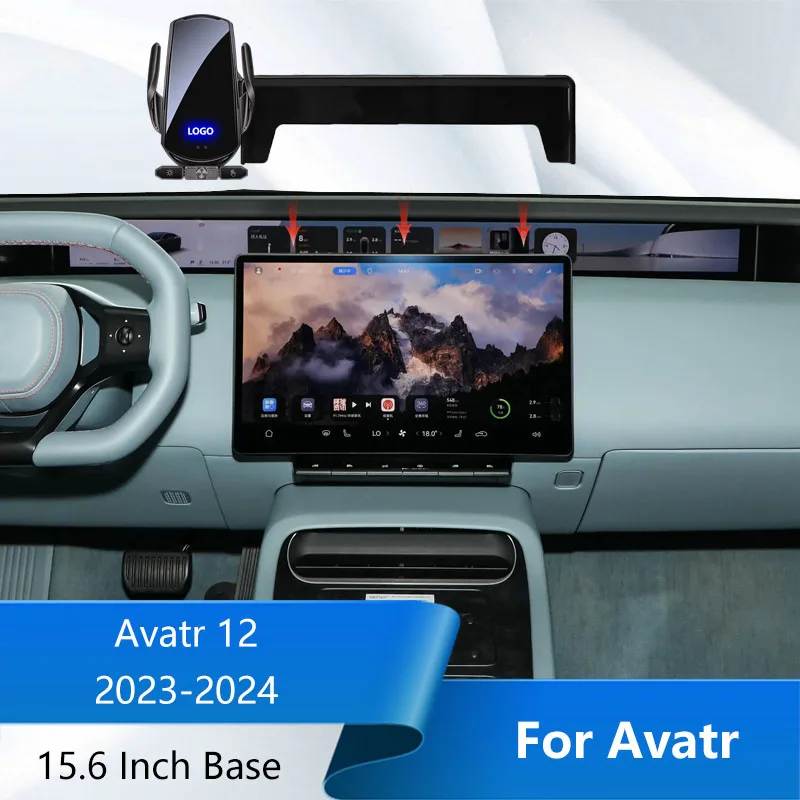 For Avatr 12 2023-2024 Car Wireless Charger Mobile Phone Holder Accessories 15.6 Inch Central Control Screen Fixed Base Bracket