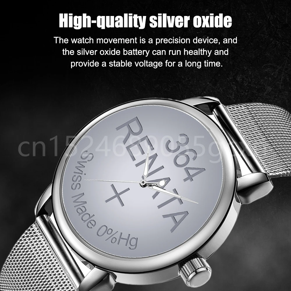 Original Brand New Renata 364 SR621SW AG1 LR60 GP364 164 EE6202 1.55V Silver Oxide Battery for LED Watch Calculator Toys