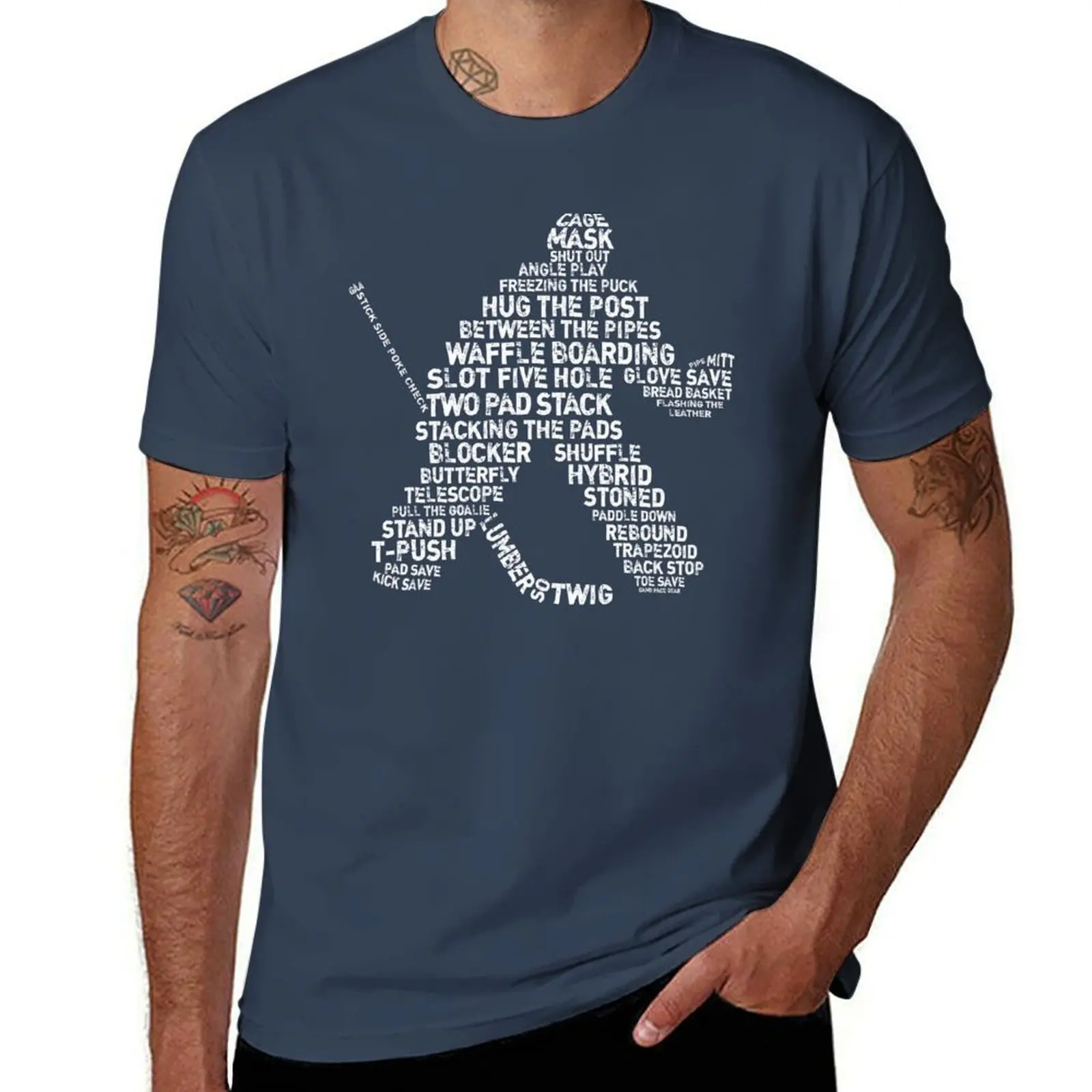

Хоккейная футболка Goalie Word Art, футболка с индивидуальным принтом, мужские футболки с графическим рисунком, футболка