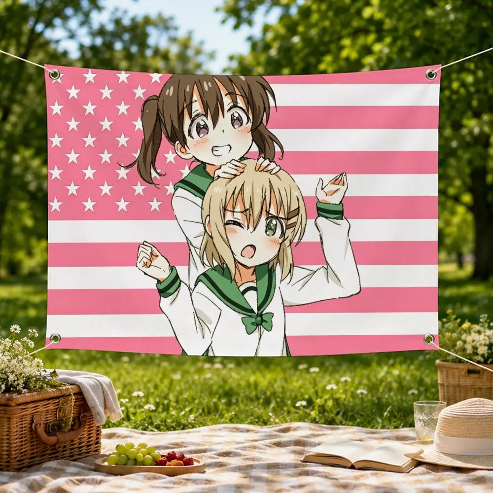 Anime Encouragement Climb Outdoor Flags Wall Hanging Flag Banner for Bedroom Dorm Party Festival Camping Indoor Outdoor Decor