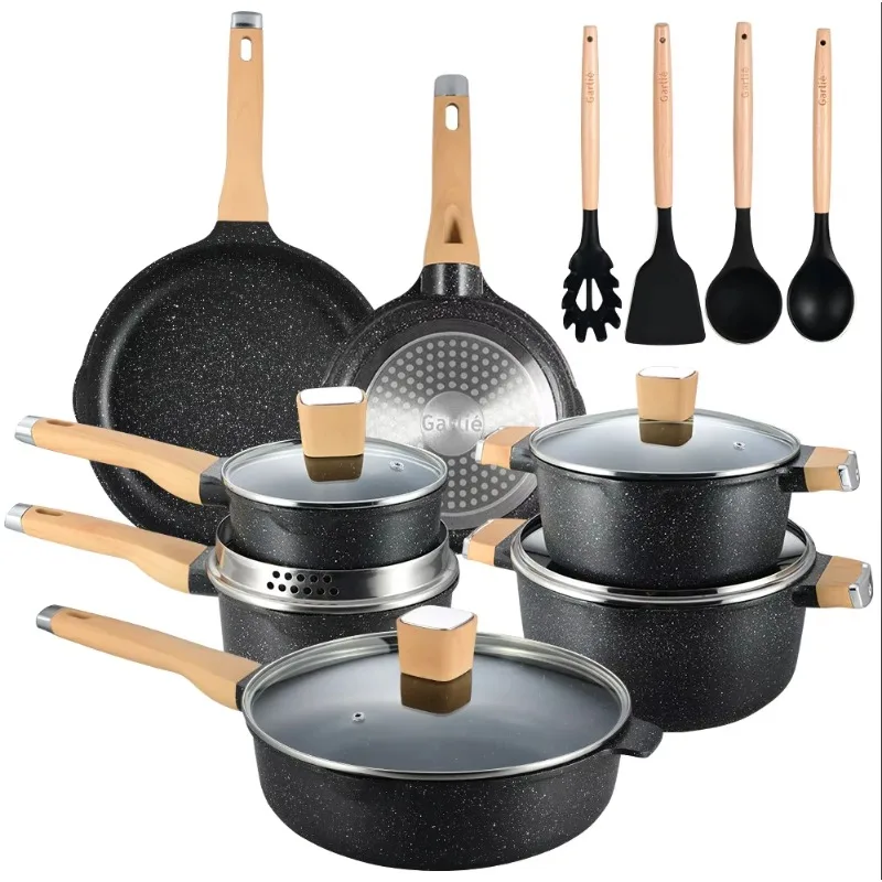 16-Piece Aluminum Die-Cast Cookware Set Premium Pot for Best Performance in The Kitchen