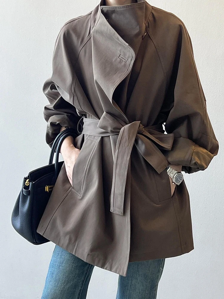

Coat Ladies Sale White Trench Traditional Upper Apparel European American Sense Splicing Faionable Thin Windbreak Turndown Beige