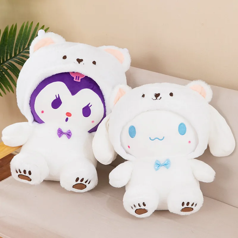 Delicate Hello Kitty Cinnamoroll Melody Kuromi Plush Doll Kids Toy Girls Gift Peluche Model Home Decor Sofa Cushion Pillow