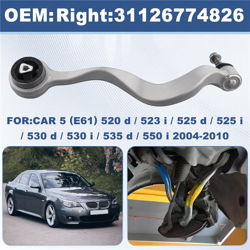 

Durable Car Front Lower Control Arm For BMW 5' E60 E61 52D 52I 523I 525D 525I 53D 53I 535D 54I 2001-2010
