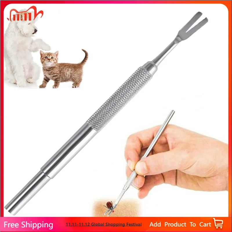 

1Piece Set Stainless Steel Tick Tweezers Professional Quick Tick Removal Tool for Cat Dog Pet Supplies Tick Removal