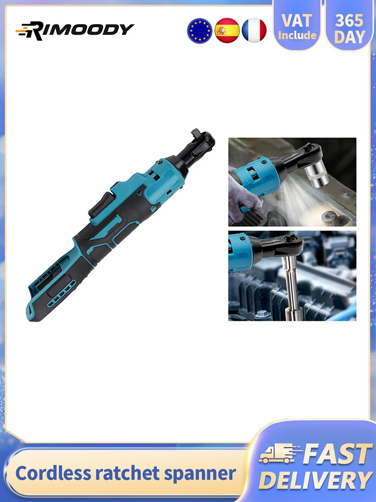 Clé à cliquet sans fil Hikity 12V 3/8 po avec éclairage LED intégré pour la construction de scènes, la réparation de voitures et de vélos